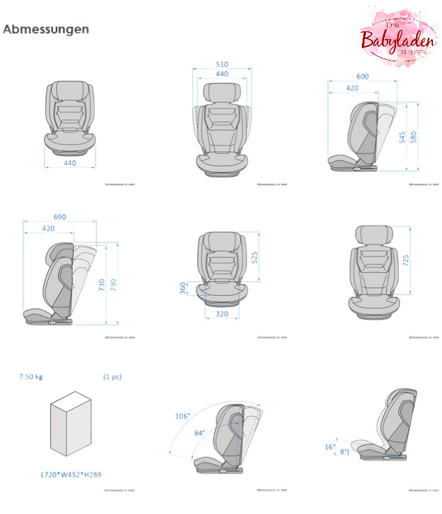 Maxi-Cosi RodiFix Pro² i-Size Kindersitz mit hoher Rückenlehne und ISOFIX im Auto installiert bei DER Babyladen Erlangen